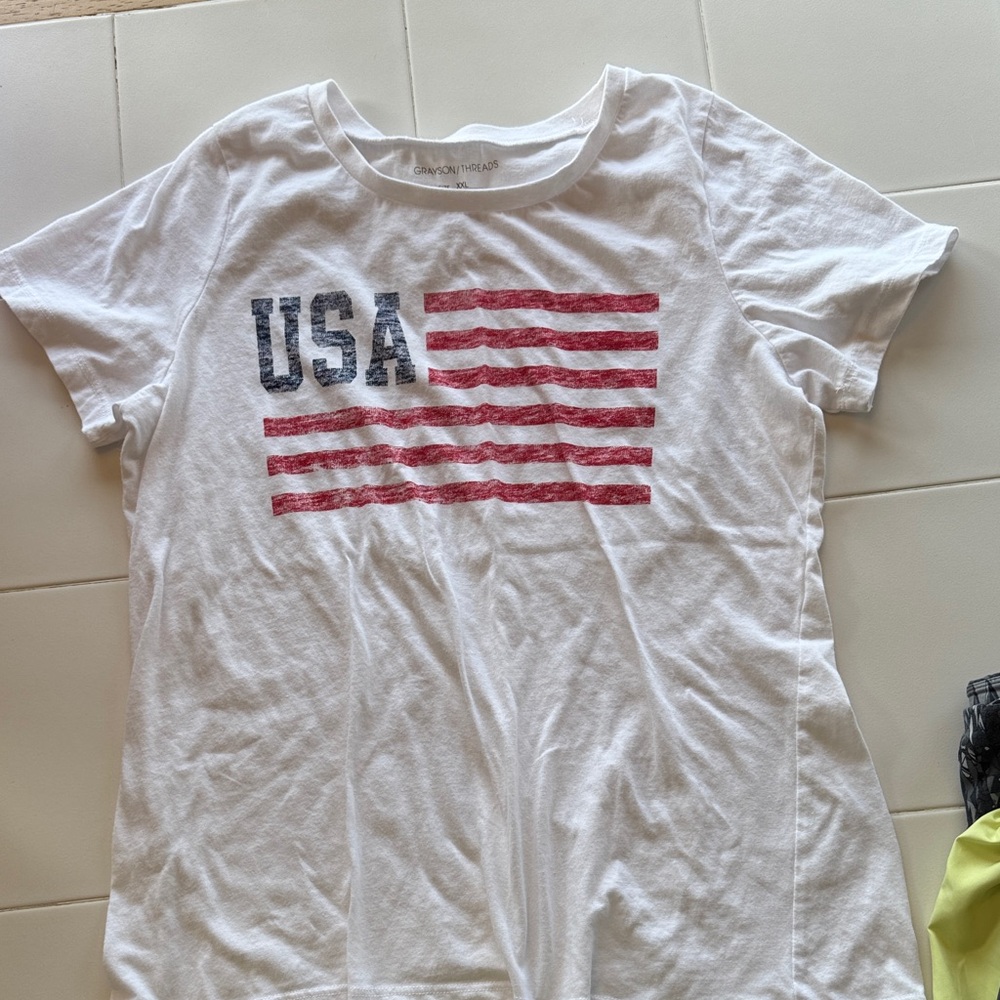 Grayson Threads White USA Flag Kids T-Shirt
